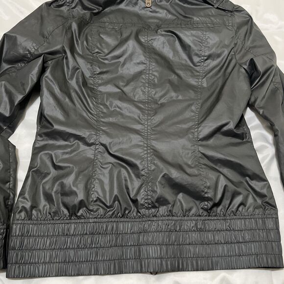Mackage Dexter Packaway Hooded Windbreaker Bomber Jacket Gray Sz Youth L Kids - Picture 9 of 12